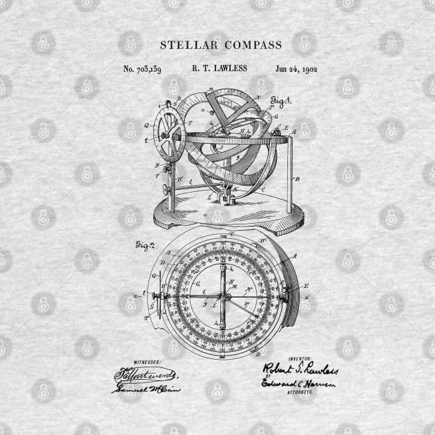 Patent Print 1902 Stellar Compass by MadebyDesign